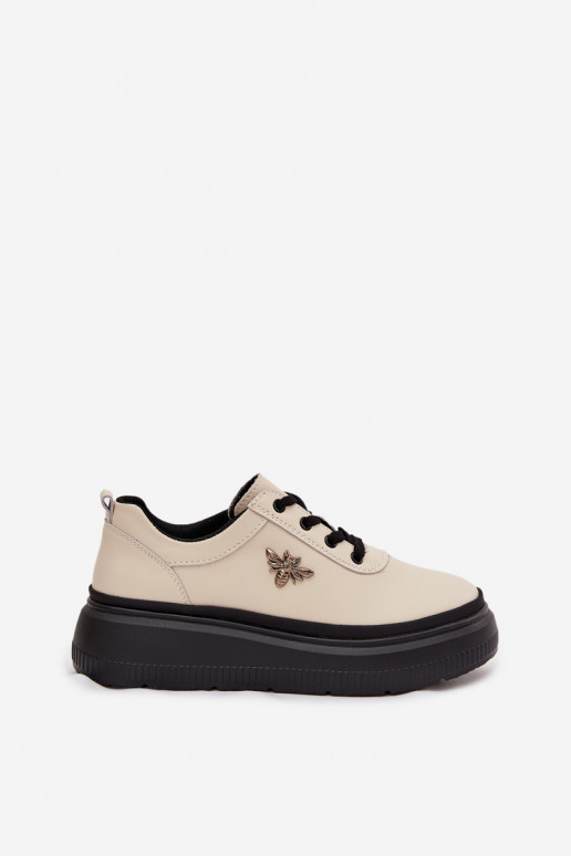   apavi  ar platformu Z Przypinką Vinceza 41495 smilšu krāsas