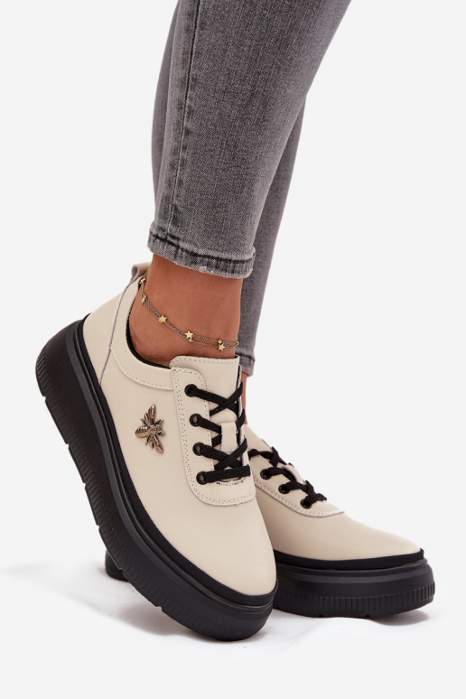   apavi  ar platformu Z Przypinką Vinceza 41495 smilšu krāsas