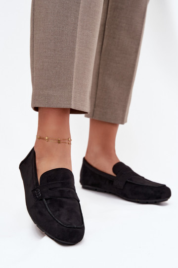Mokasīni sieviešu mokasīni zempapēžu Melns Roseline