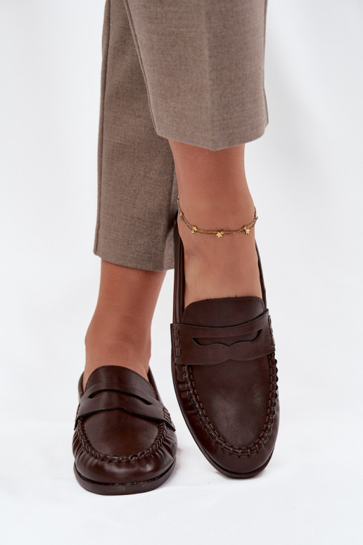 apavi Mokasīni  no eko ādas brūnas krāsas Lilith apavi Mokasīni  no eko ādas brūnas krāsas Lilith