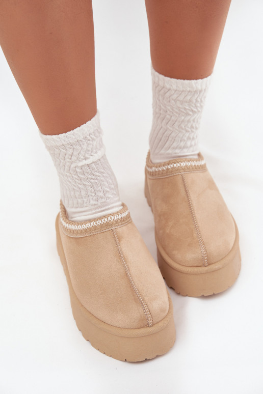 Ziloņkaula krāsas Ījungtarirya zemapavi sieviešu sniega zābaki ar platformu un kažokādu