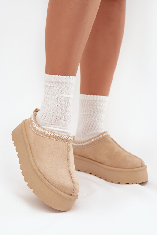 Ziloņkaula krāsas Ījungtarirya zemapavi sieviešu sniega zābaki ar platformu un kažokādu