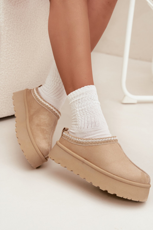 Ziloņkaula krāsas Ījungtarirya zemapavi sieviešu sniega zābaki ar platformu un kažokādu