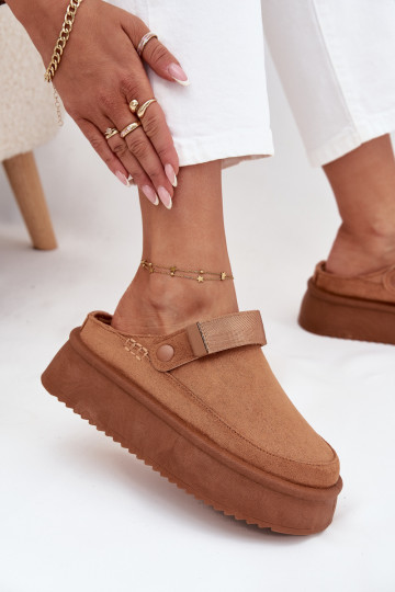 sniega apavi  ar platformu Z ar lipīgām aizdarēmem brūnas krāsas Jorielle