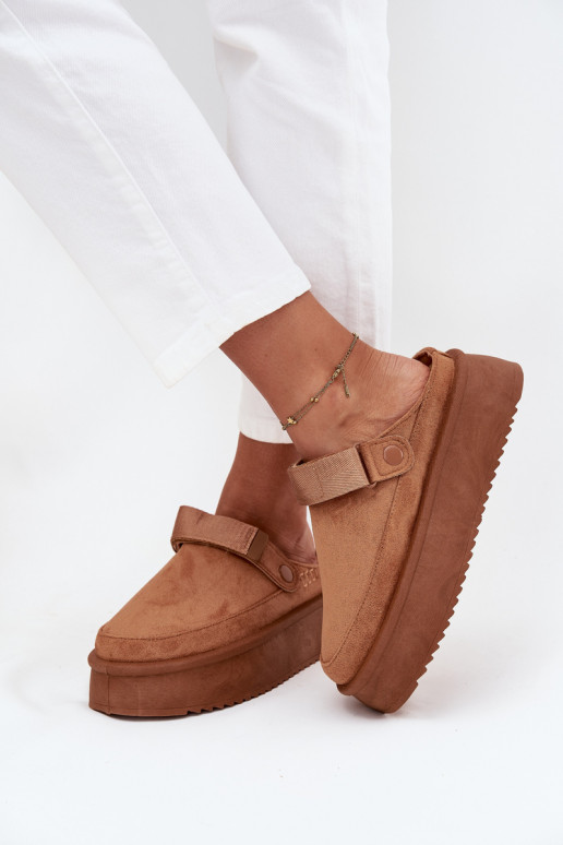 sniega apavi  ar platformu Z ar lipīgām aizdarēmem brūnas krāsas Jorielle