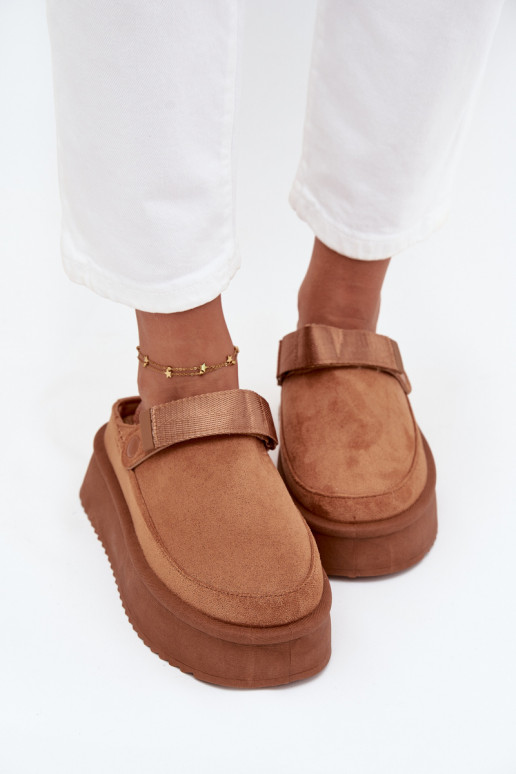 sniega apavi  ar platformu Z ar lipīgām aizdarēmem brūnas krāsas Jorielle