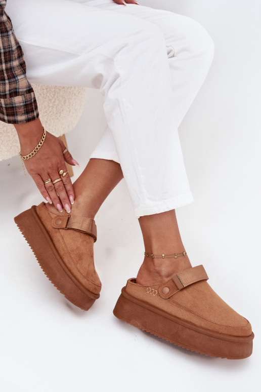 sniega apavi  ar platformu Z ar lipīgām aizdarēmem brūnas krāsas Jorielle