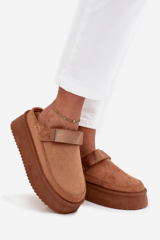 sniega apavi  ar platformu Z ar lipīgām aizdarēmem brūnas krāsas Jorielle