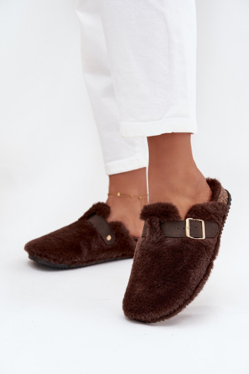  sieviešu čības ar platformu ar siksniņām I ar sprādzēm brūnas krāsas Noraline 2