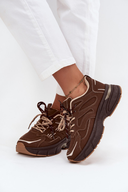 sporta apavi  modeļa apavi  Z Podwójnym m Czekoladowe Annelie