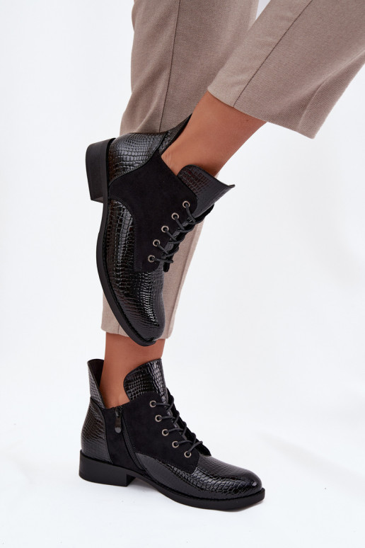 Laque Sieviešu puszābaki  Tłoczeniem siltināti Vinceza 16477 Melns