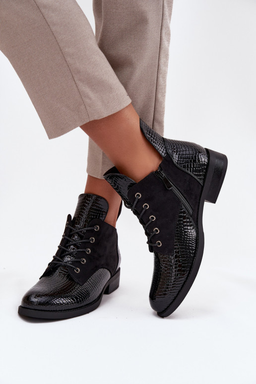 Laque Sieviešu puszābaki  Tłoczeniem siltināti Vinceza 16477 Melns