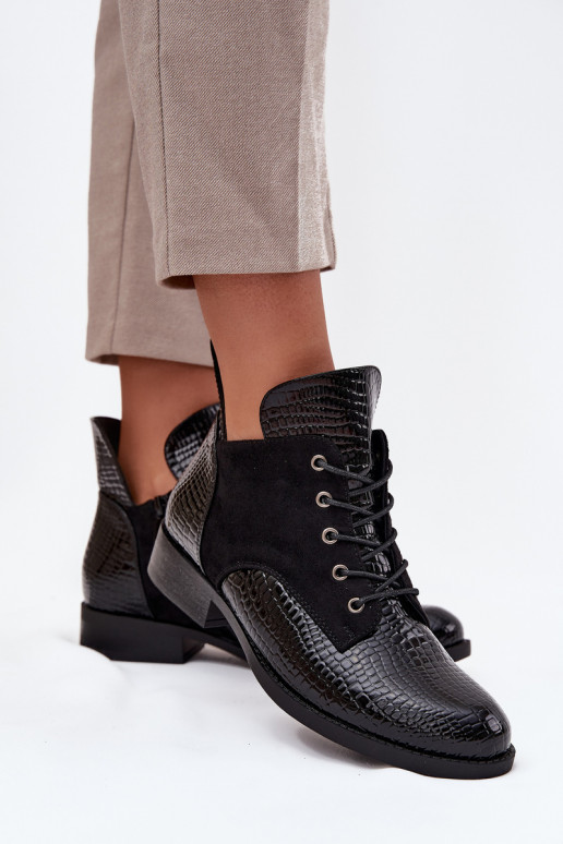 Laque Sieviešu puszābaki  Tłoczeniem siltināti Vinceza 16477 Melns