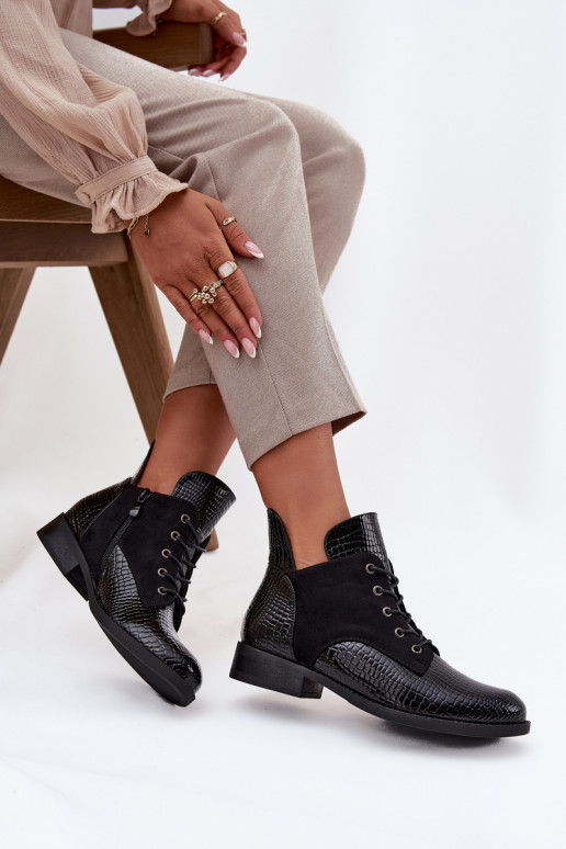 Laque Sieviešu puszābaki  Tłoczeniem siltināti Vinceza 16477 Melns