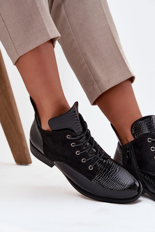 Laque Sieviešu puszābaki  Tłoczeniem siltināti Vinceza 16477 Melns