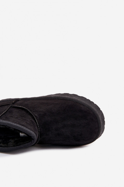 sniega apavi Bērnu apavi siltināti ar kažokādu SS374018 Melns