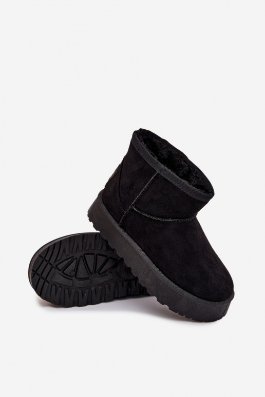 sniega apavi Bērnu apavi siltināti ar kažokādu SS374018 Melns