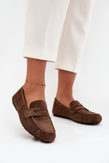 Mokasīni sieviešu mokasīni zempapēžu haki krāsas Roseline 2