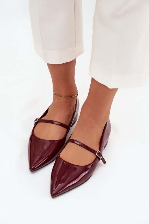 Lakotas balerīnas Na m Obcasie ar siksniņām bordo krāsas Isvella