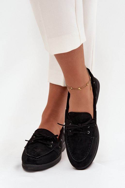 apavi sieviešu mokasīni zempapēžu ar stilīgām detaļām Melns Zalina apavi sieviešu mokasīni zempapēžu ar stilīgām detaļām Melns Zalina