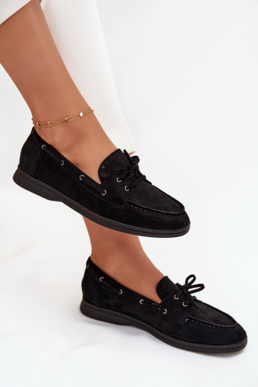 apavi sieviešu mokasīni zempapēžu ar stilīgām detaļām Melns Zalina apavi sieviešu mokasīni zempapēžu ar stilīgām detaļām Melns Zalina
