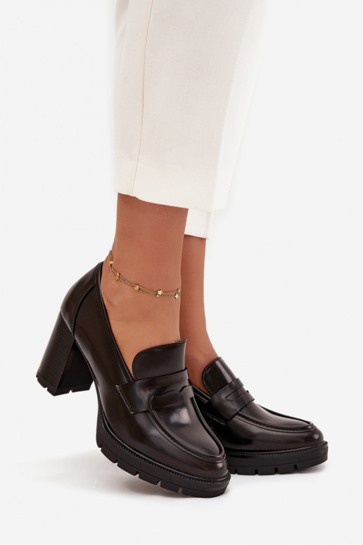 apavi  ar papēdi no eko ādas Czekoladowe Ilyssia apavi  ar papēdi no eko ādas Czekoladowe Ilyssia