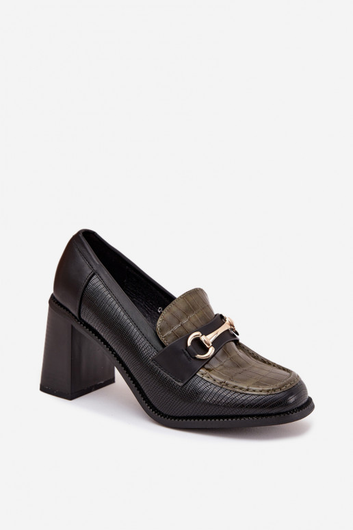 apavi  ar papēdi Ar reljefu I Zelta krāsasm Detalem zaļš-Melns Novella