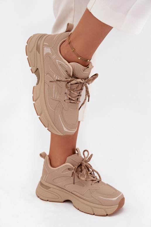sporta apavi  modeļa apavi  Z Podwójnym m smilšu krāsas Annelie
