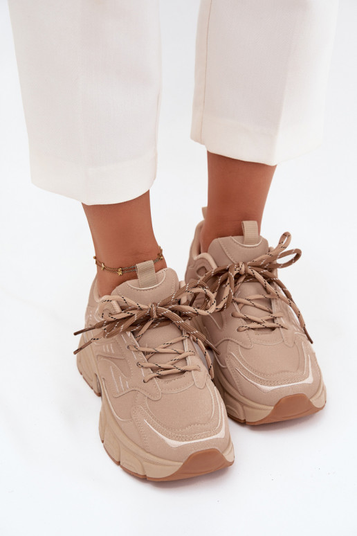 sporta apavi  modeļa apavi  Z Podwójnym m smilšu krāsas Annelie