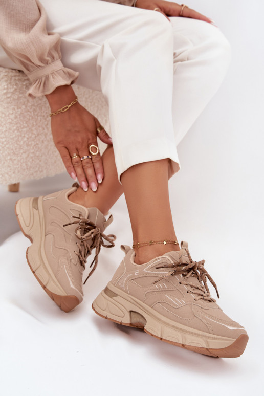 sporta apavi  modeļa apavi  Z Podwójnym m smilšu krāsas Annelie