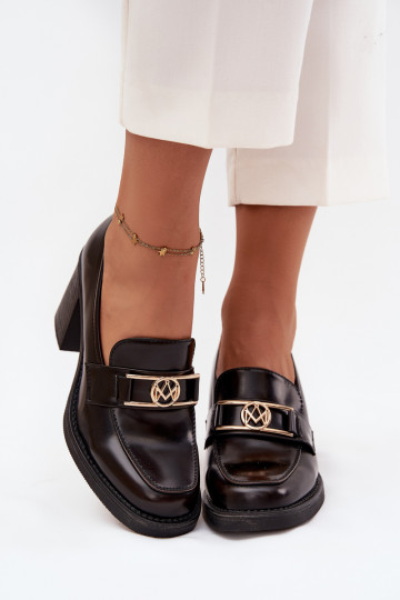 apavi  ar papēdi Ze Zelta krāsasm Detalem Czekoladowe Privelle