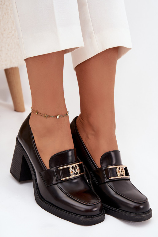 apavi  ar papēdi Ze Zelta krāsasm Detalem Czekoladowe Privelle