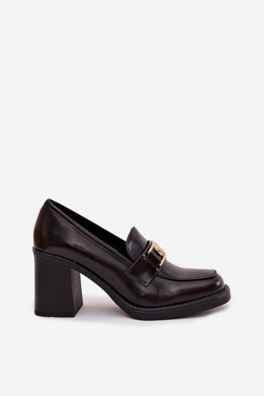 apavi  ar papēdi Ze Zelta krāsasm Detalem Czekoladowe Privelle