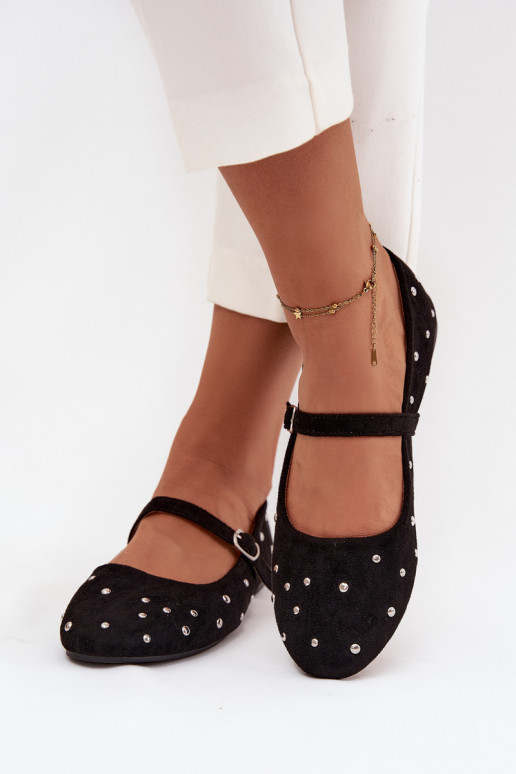 Dekorētas Balerīnas  ar siksniņām Melns Olivisse Dekorētas Balerīnas  ar siksniņām Melns Olivisse