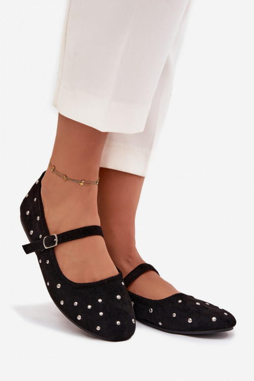 Dekorētas Balerīnas  ar siksniņām Melns Olivisse Dekorētas Balerīnas  ar siksniņām Melns Olivisse