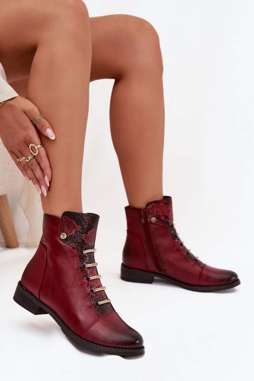 siltināti Sieviešu puszābaki ar platiem papēžiem  bordo krāsas Labise siltināti Sieviešu puszābaki ar platiem papēžiem  bordo krāsas Labise