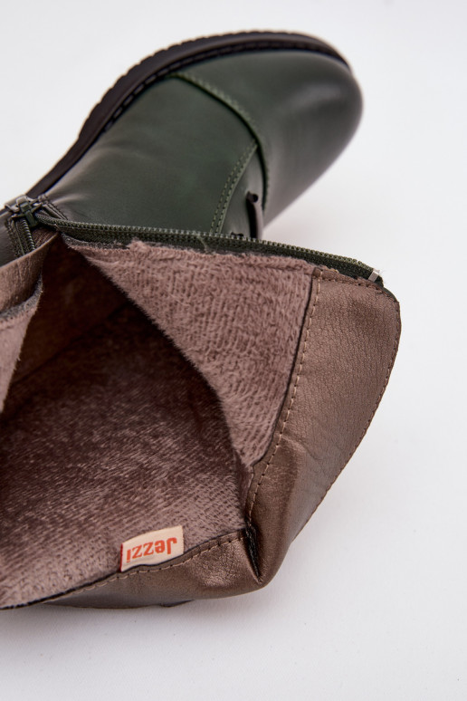 siltināti Sieviešu puszābaki ar platiem papēžiem Zaļas krāsas Labise