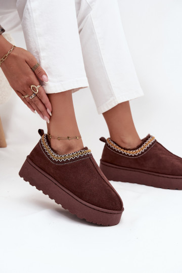 sniega apavi  Z Haftem ar platformu Czekoladowe Taliah