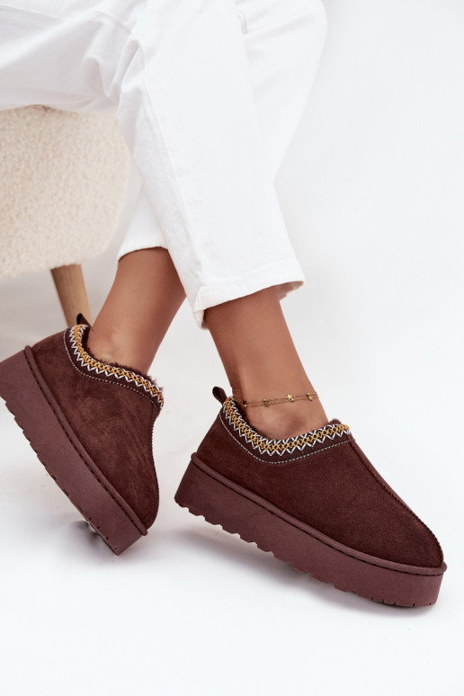 sniega apavi  Z Haftem ar platformu Czekoladowe Taliah