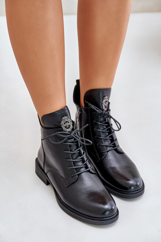 siltināti Sieviešu puszābaki ar platiem papēžiem ar ornamentiem Melns Leonise siltināti Sieviešu puszābaki ar platiem papēžiem ar ornamentiem Melns Leonise