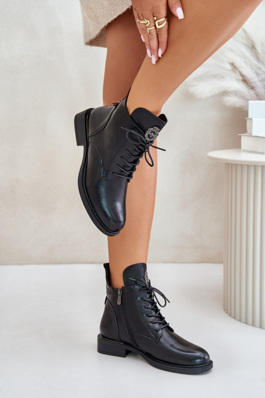 siltināti Sieviešu puszābaki ar platiem papēžiem ar ornamentiem Melns Leonise siltināti Sieviešu puszābaki ar platiem papēžiem ar ornamentiem Melns Leonise