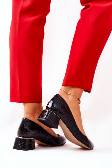 ar čūskādas imitāciju Kurpes  3118 Melns 2