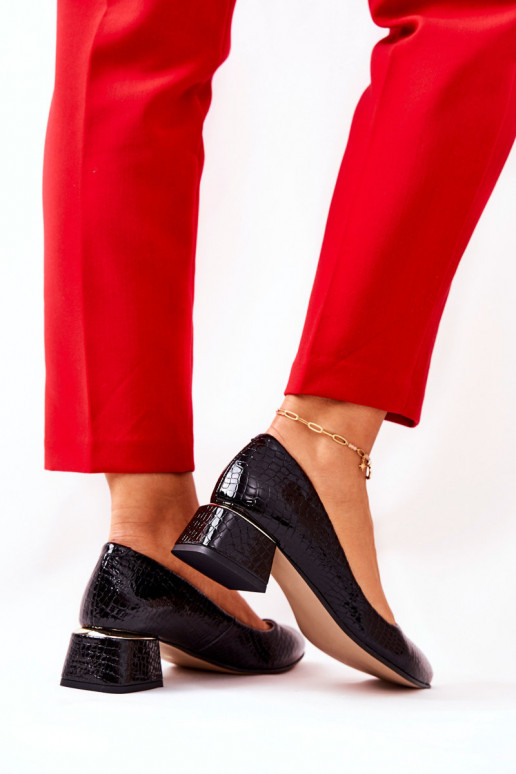 ar čūskādas imitāciju Kurpes  3118 Melns   ar čūskādas imitāciju Kurpes  3118 Melns