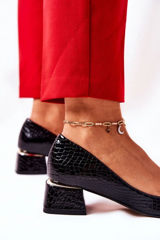 ar čūskādas imitāciju Kurpes  3118 Melns   ar čūskādas imitāciju Kurpes  3118 Melns