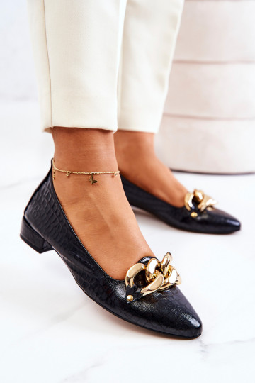   ar čūskādas imitāciju Kurpes Melns Elissabeth