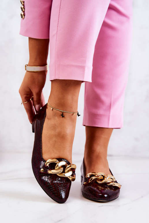   Laque ar čūskādas imitāciju Kurpes bordo krāsas Elissabeth