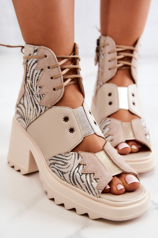 sieviešu zābaki ar rāvējslēdzējiem  05321-04 smilšu krāsas