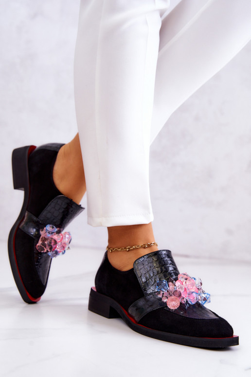 zamšādas apavi ar ornamentiem -sarkanas krāsas Davine zamšādas apavi ar ornamentiem -sarkanas krāsas Davine