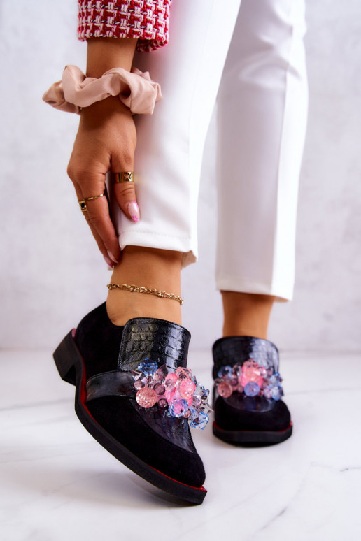 zamšādas apavi ar ornamentiem -sarkanas krāsas Davine zamšādas apavi ar ornamentiem -sarkanas krāsas Davine