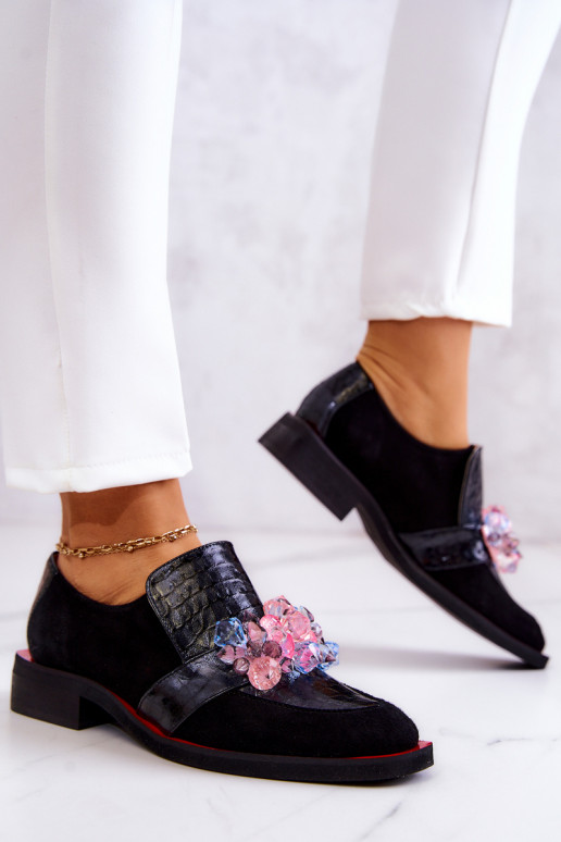 zamšādas apavi ar ornamentiem -sarkanas krāsas Davine zamšādas apavi ar ornamentiem -sarkanas krāsas Davine